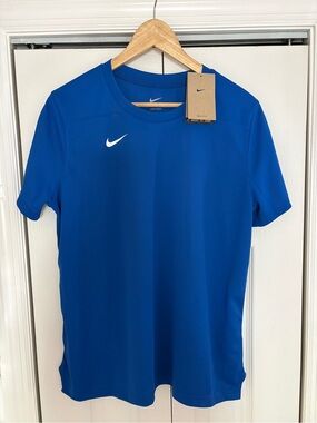 Nike Women's Short Sleeve Athletic Tee — Royal Blue with White Swoosh